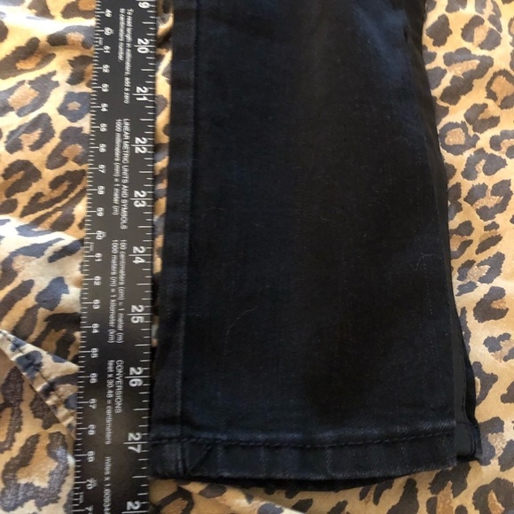 APT 9 size 8 black jeans faux leather detail at waist & tux stripe , Stretch - Picture 11 of 15